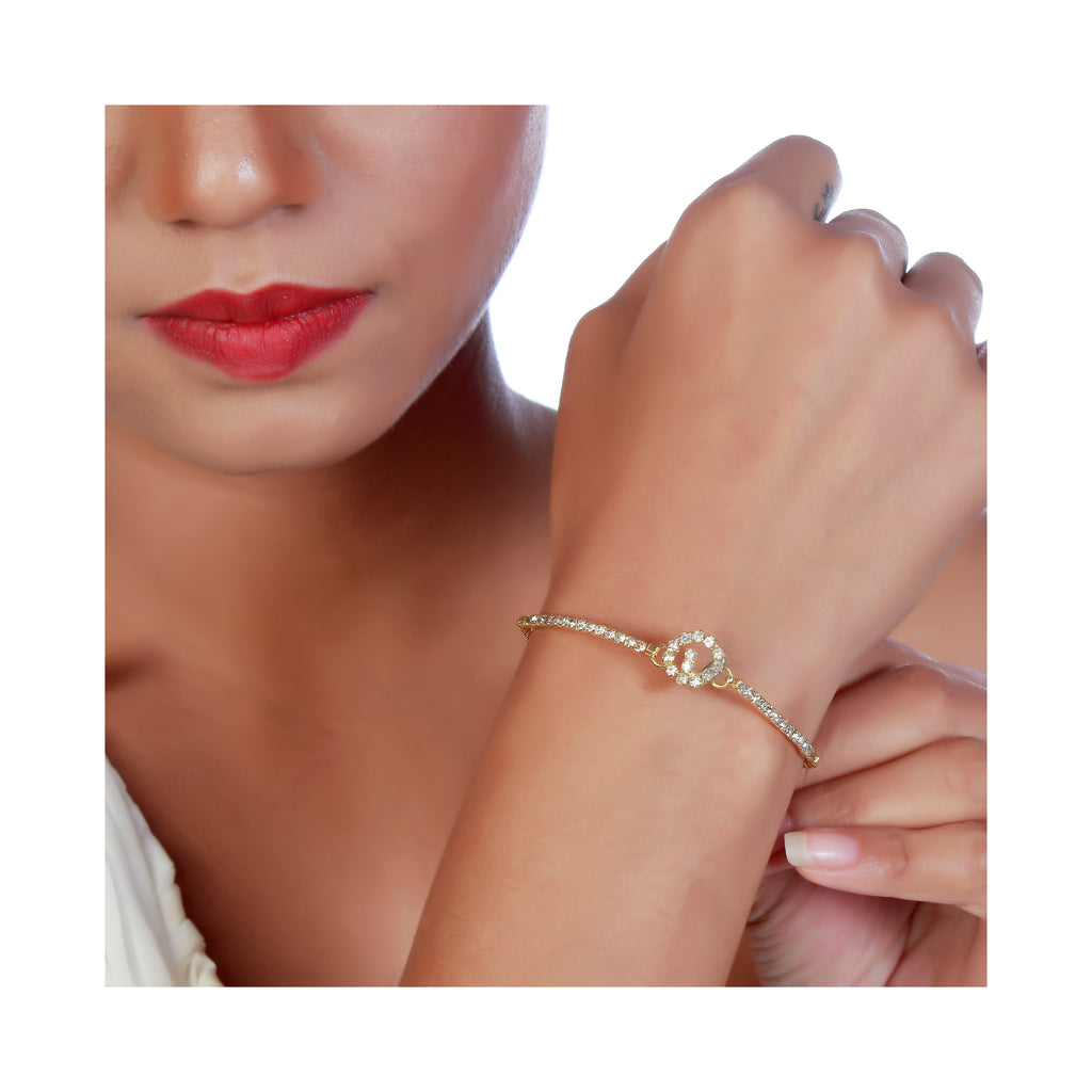 The99Jewel Gold Plated Necklace Set With Bracelet