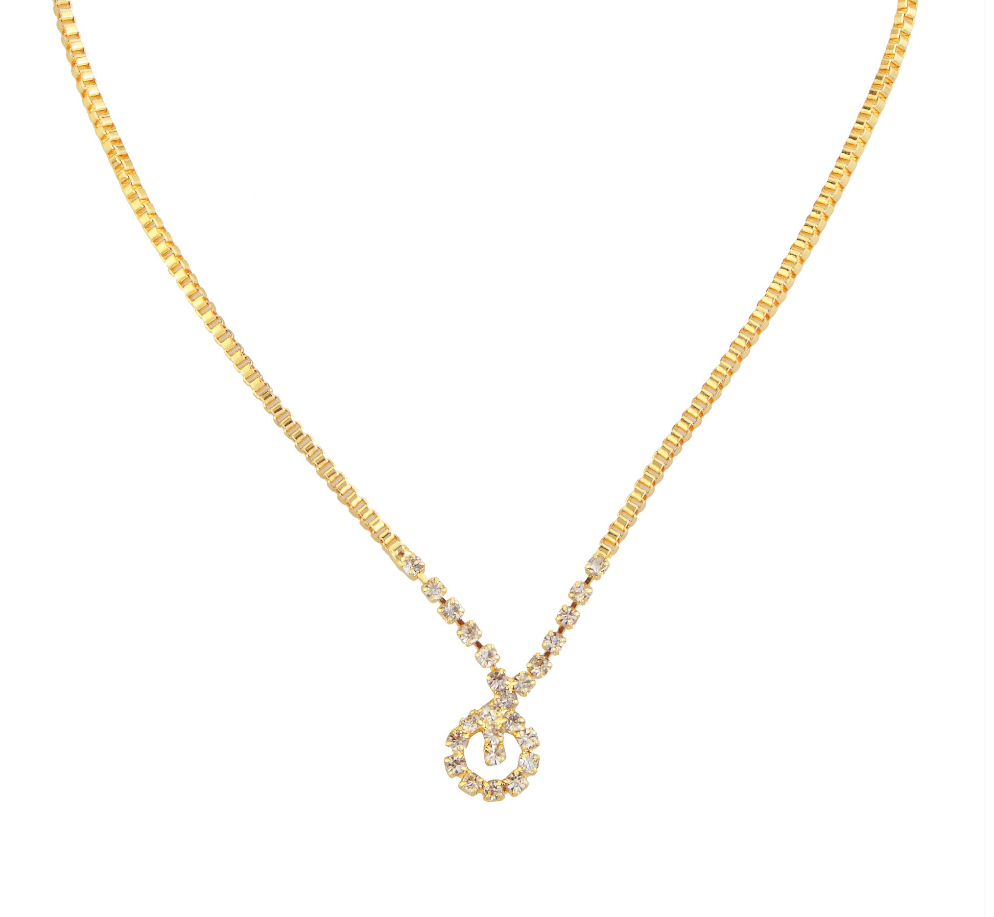 The99Jewel Gold Plated Necklace Set With Bracelet