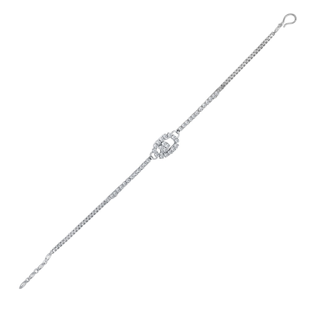 The99Jewel Silver Plated Necklace Set With Bracelet