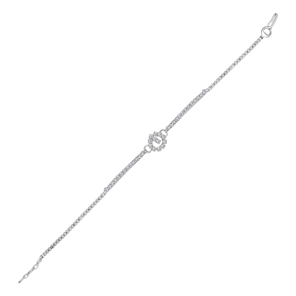 The99Jewel Austrian Stone Silver Plated Necklace Set With Bracelet