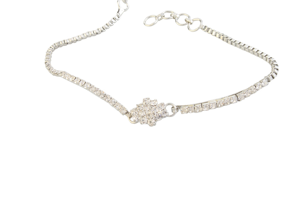 The99Jewel Austrian Stone Silver Plated Necklace Set With Bracelet