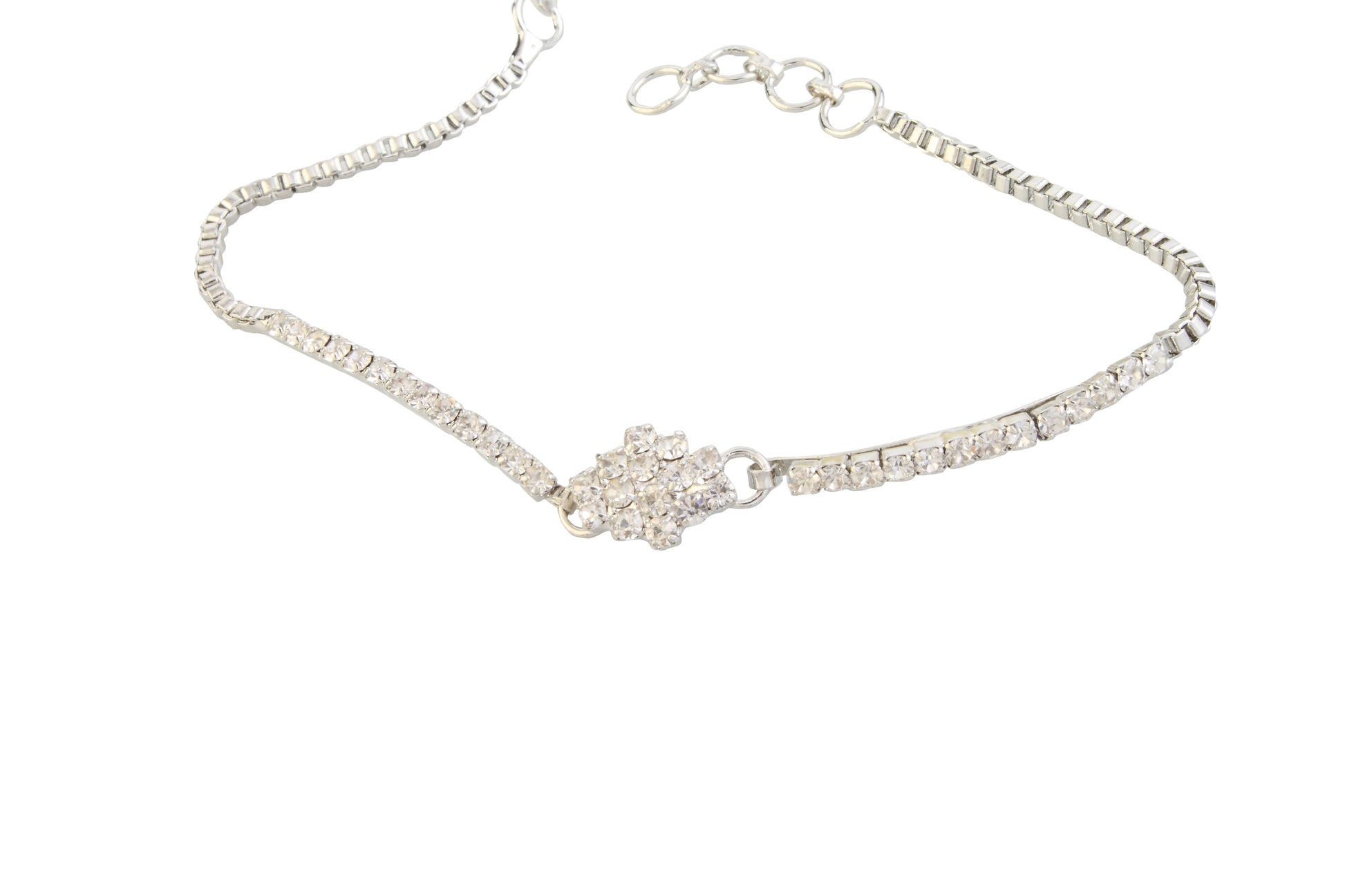 The99Jewel Austrian Stone Silver Plated Necklace Set With Bracelet