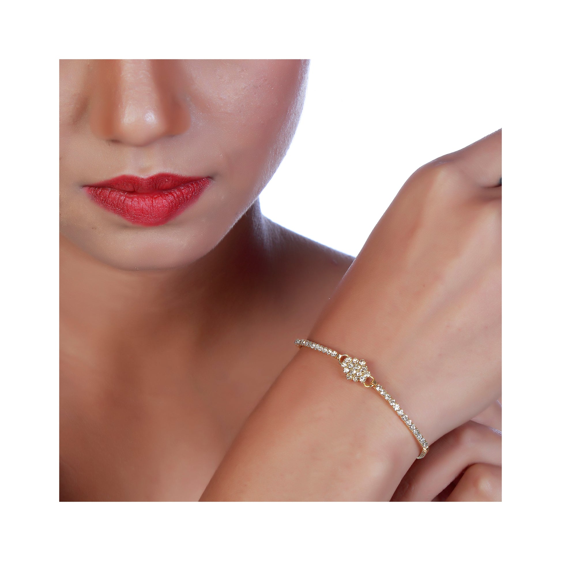 The99Jewel Gold Plated Stone Necklaces Set with Bracelet