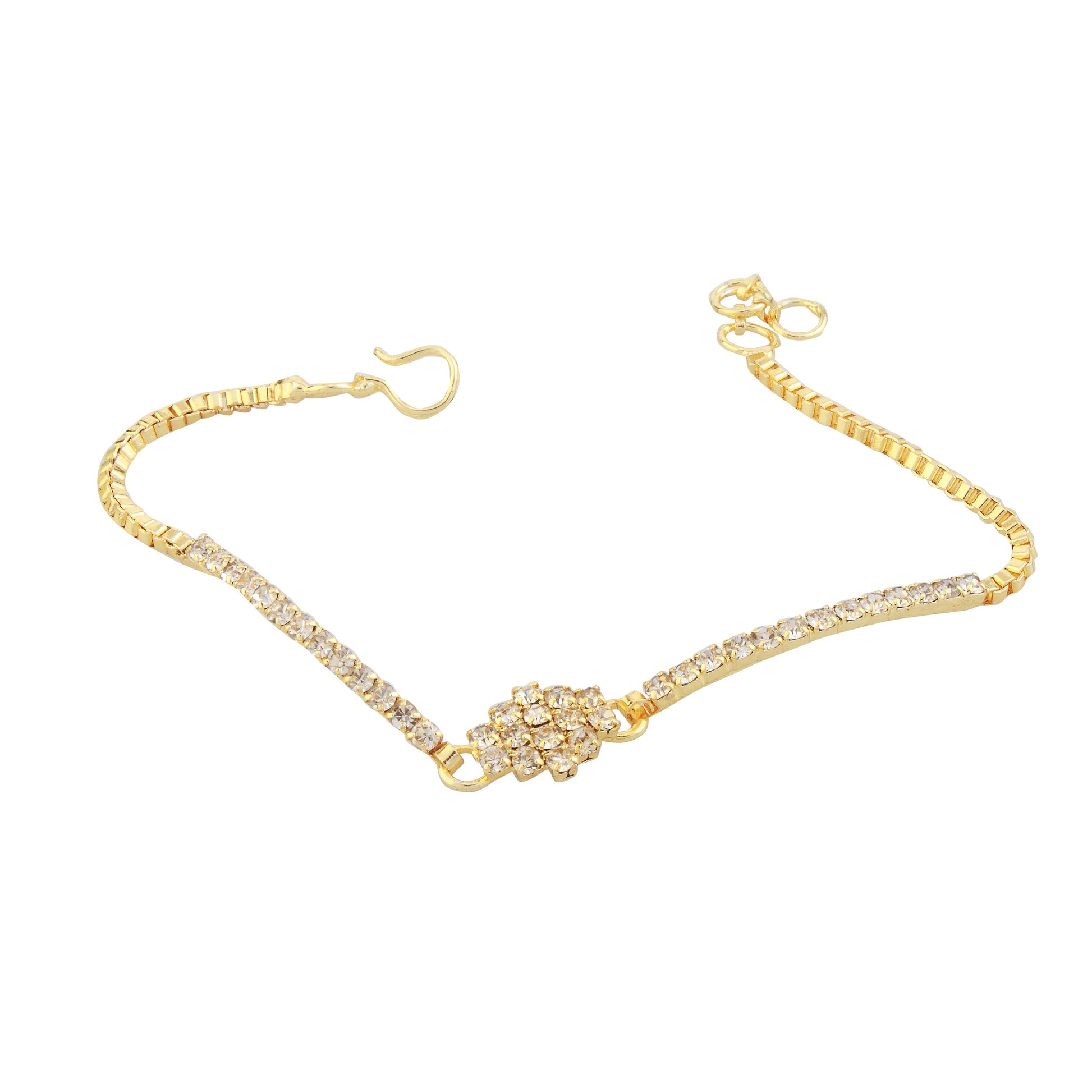 The99Jewel Gold Plated Stone Necklaces Set with Bracelet