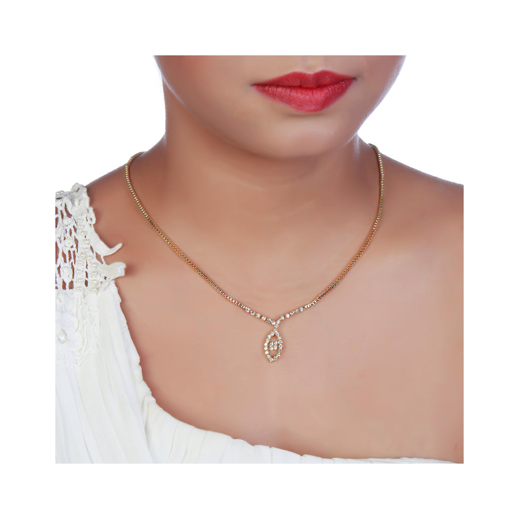 The99Jewel Gold Plated Necklace Set With Bracelet