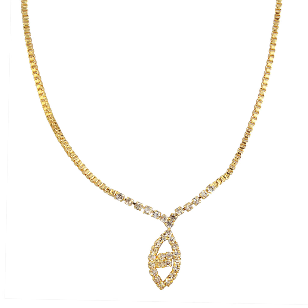 The99Jewel Gold Plated Necklace Set With Bracelet