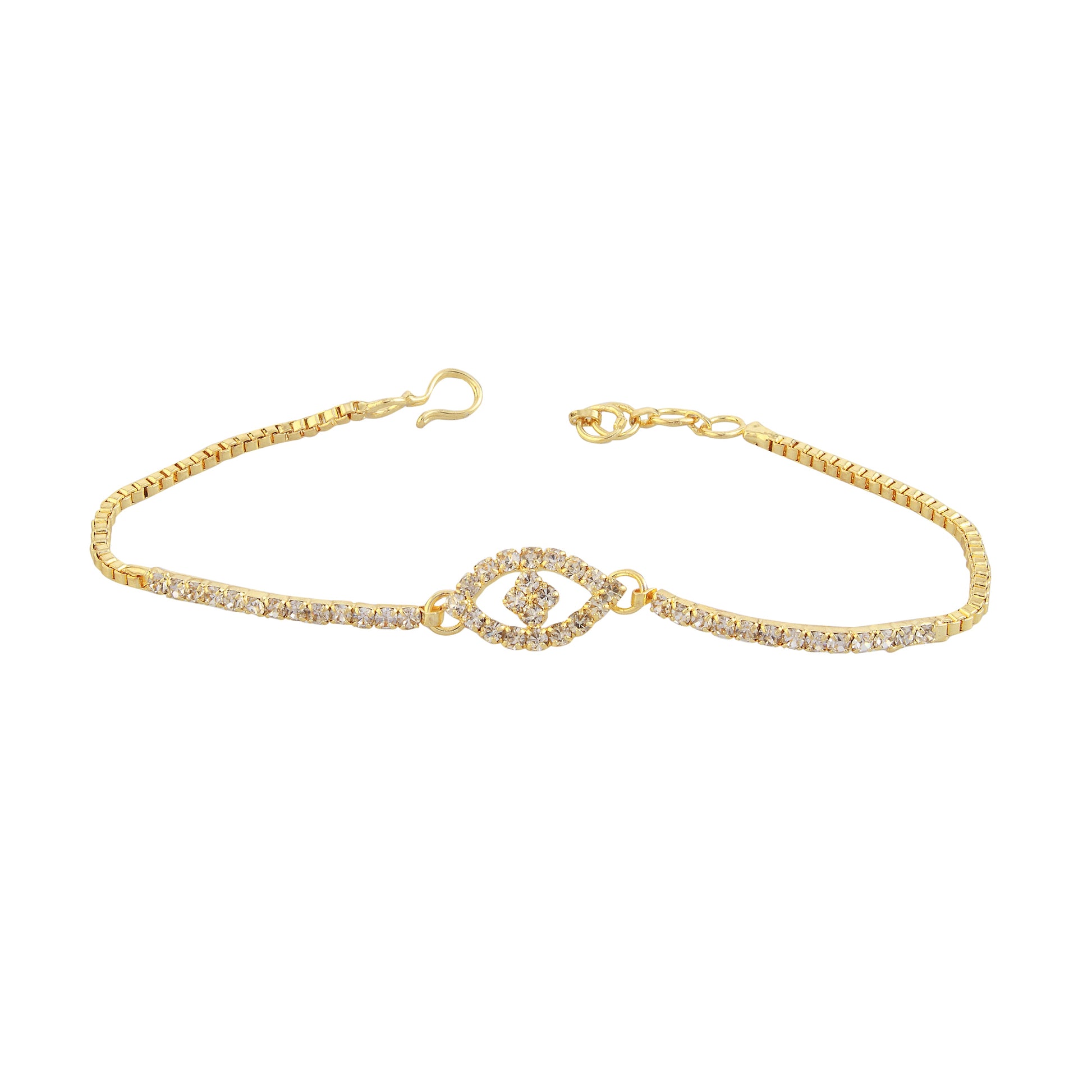 The99Jewel Gold Plated Necklace Set With Bracelet
