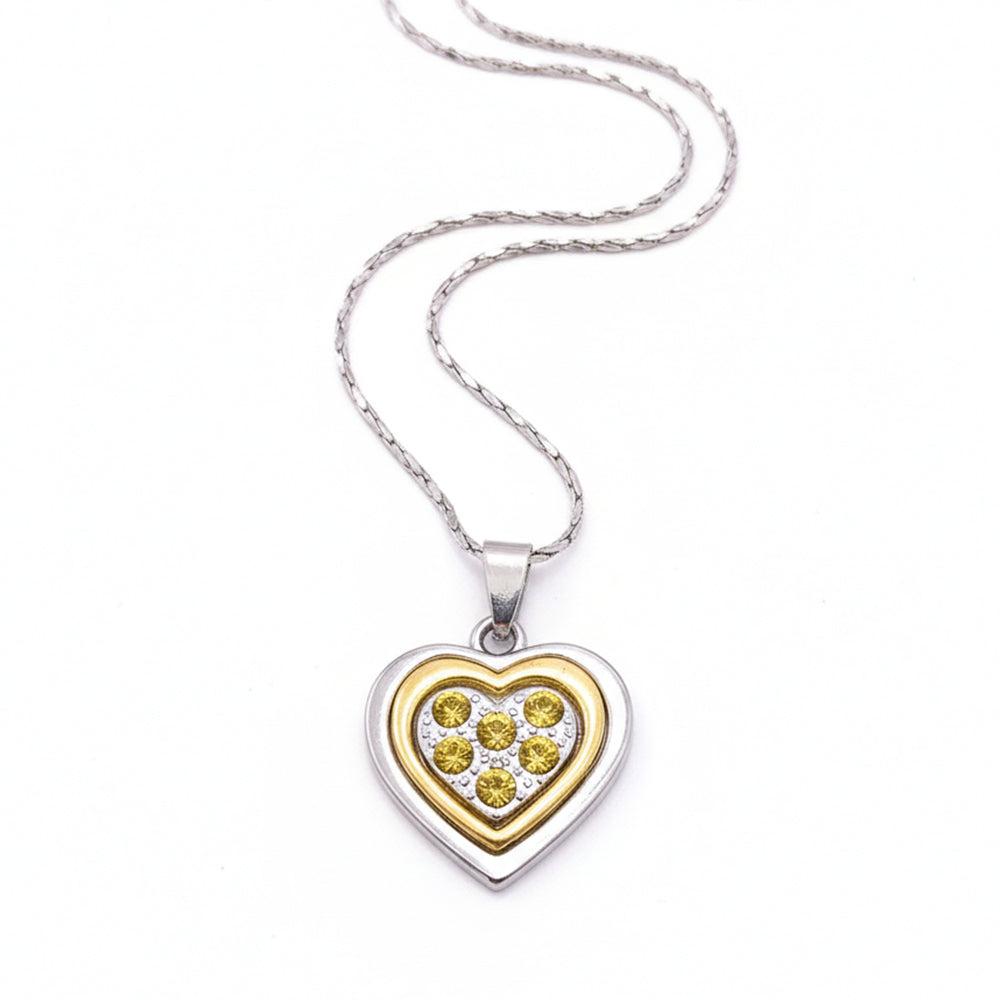 The99Jewel Heart Shape Austrian Stone Chain Pendant