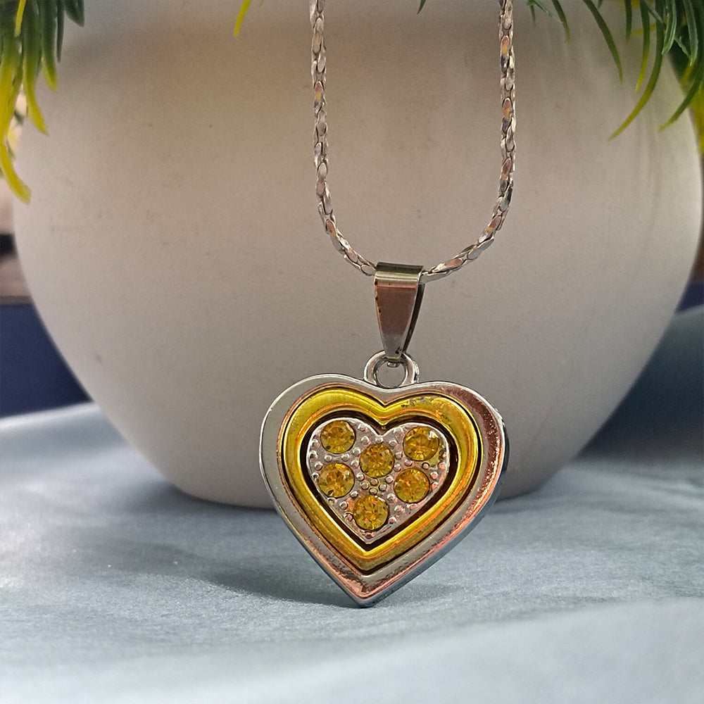 The99Jewel Heart Shape Austrian Stone Chain Pendant