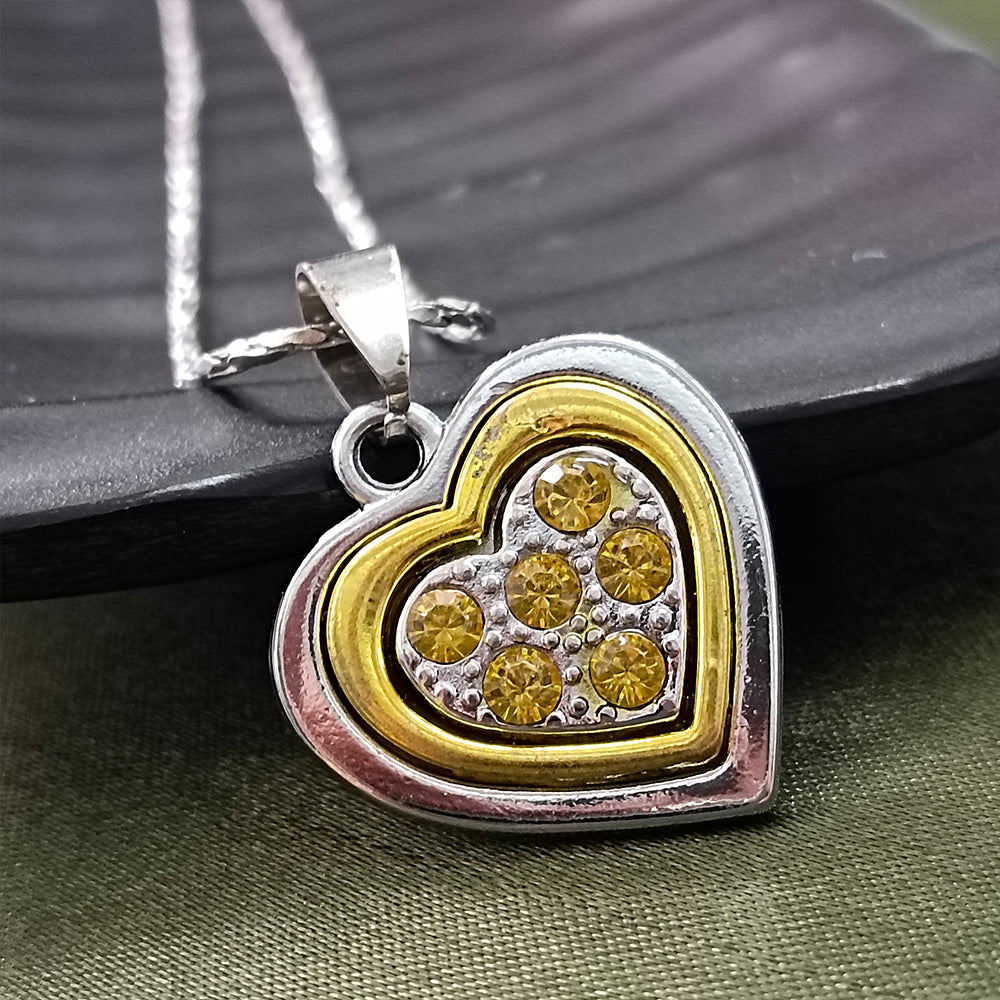 The99Jewel Heart Shape Austrian Stone Chain Pendant