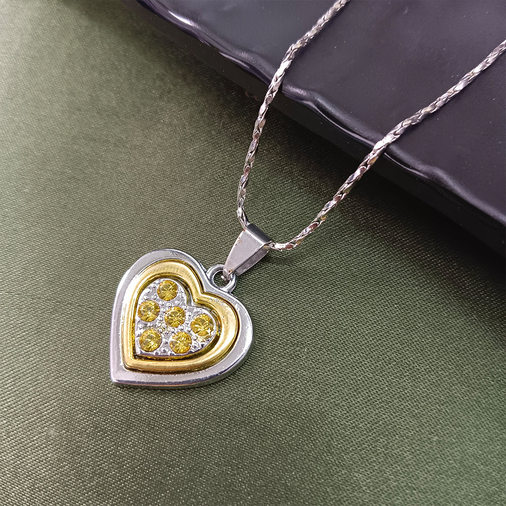 The99Jewel Heart Shape Austrian Stone Chain Pendant