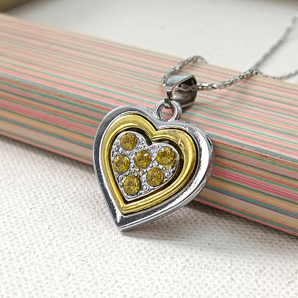 The99Jewel Heart Shape Austrian Stone Chain Pendant