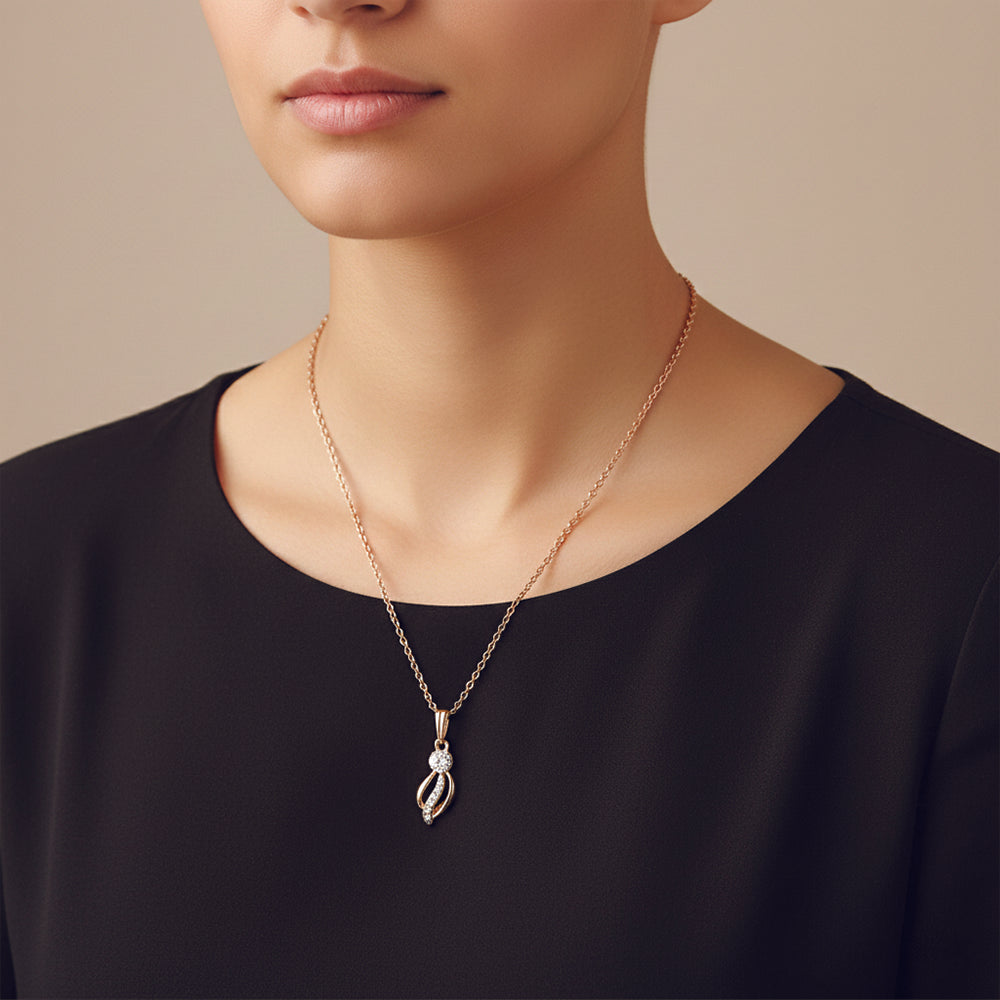 The99Jewel Delicate Twisted drop Chain Pendent For Everyday wear