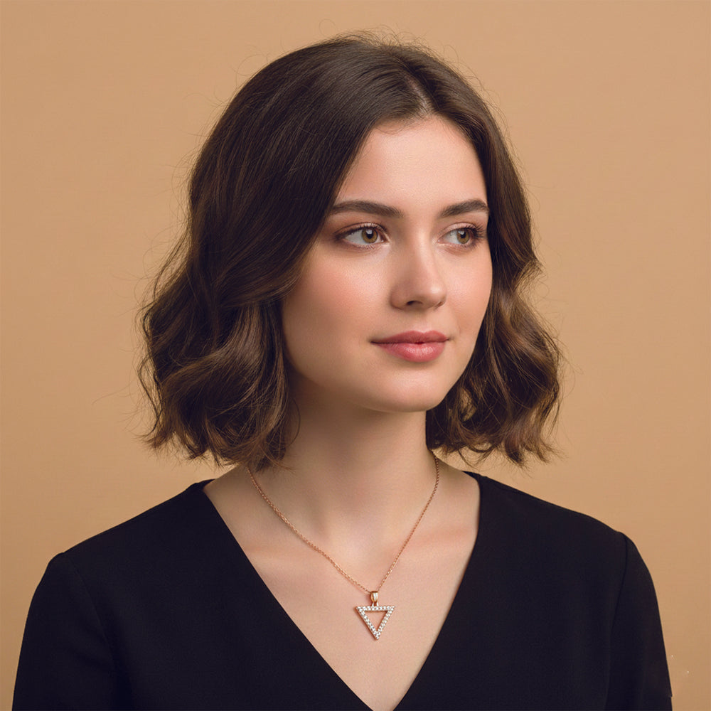 The99Jewel Modern Triangle Chain Pendent Necklace For All Occassions