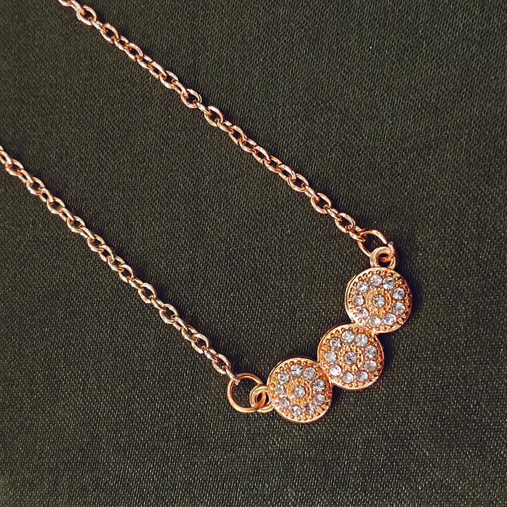 The99Jewel Rose Gold Plated Austrian Stone Chain Pendant