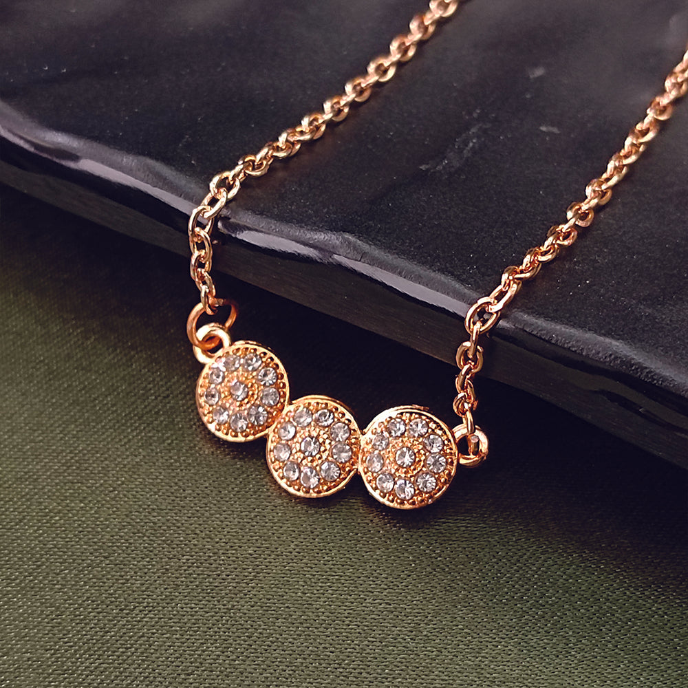 The99Jewel Rose Gold Plated Austrian Stone Chain Pendant