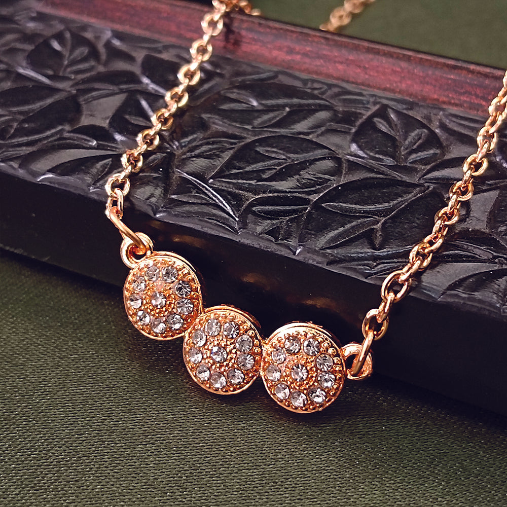 The99Jewel Rose Gold Plated Austrian Stone Chain Pendant