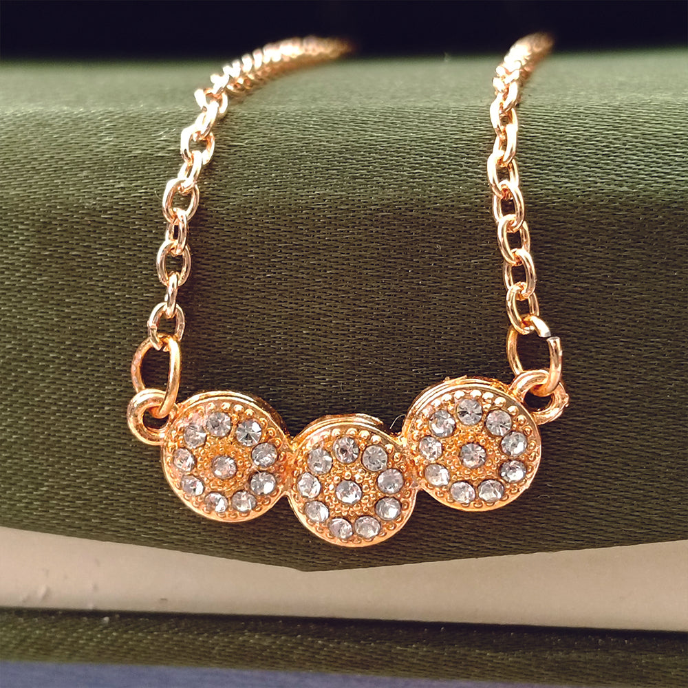 The99Jewel Rose Gold Plated Austrian Stone Chain Pendant