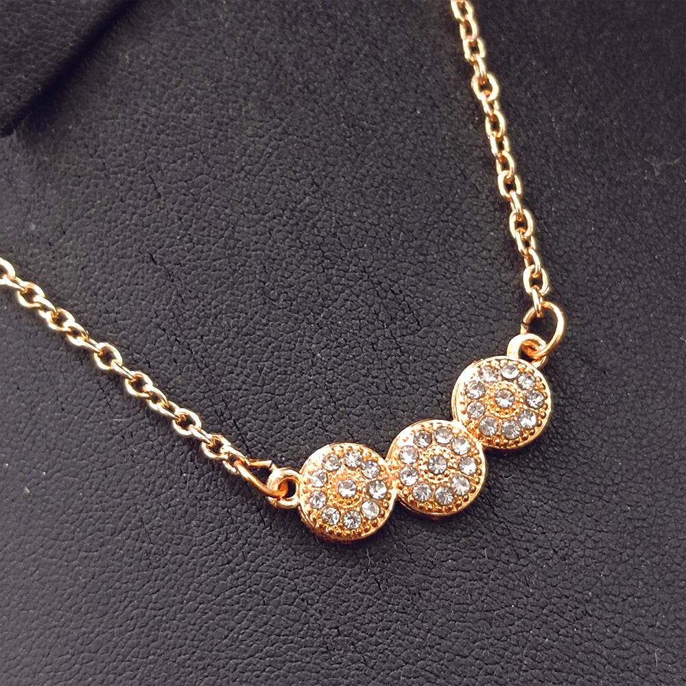 The99Jewel Rose Gold Plated Austrian Stone Chain Pendant