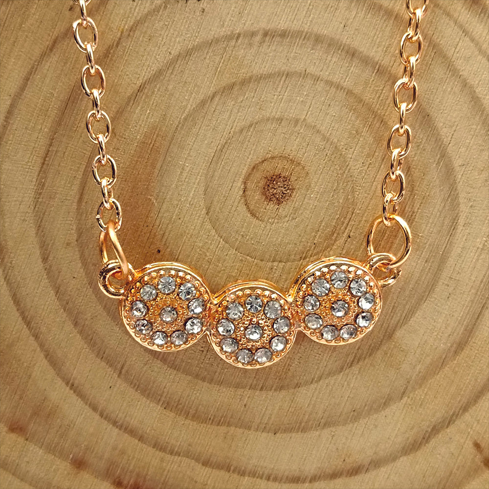 The99Jewel Rose Gold Plated Austrian Stone Chain Pendant