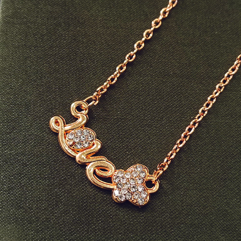 The99Jewel Rose Gold Plated Love Chain Pendant