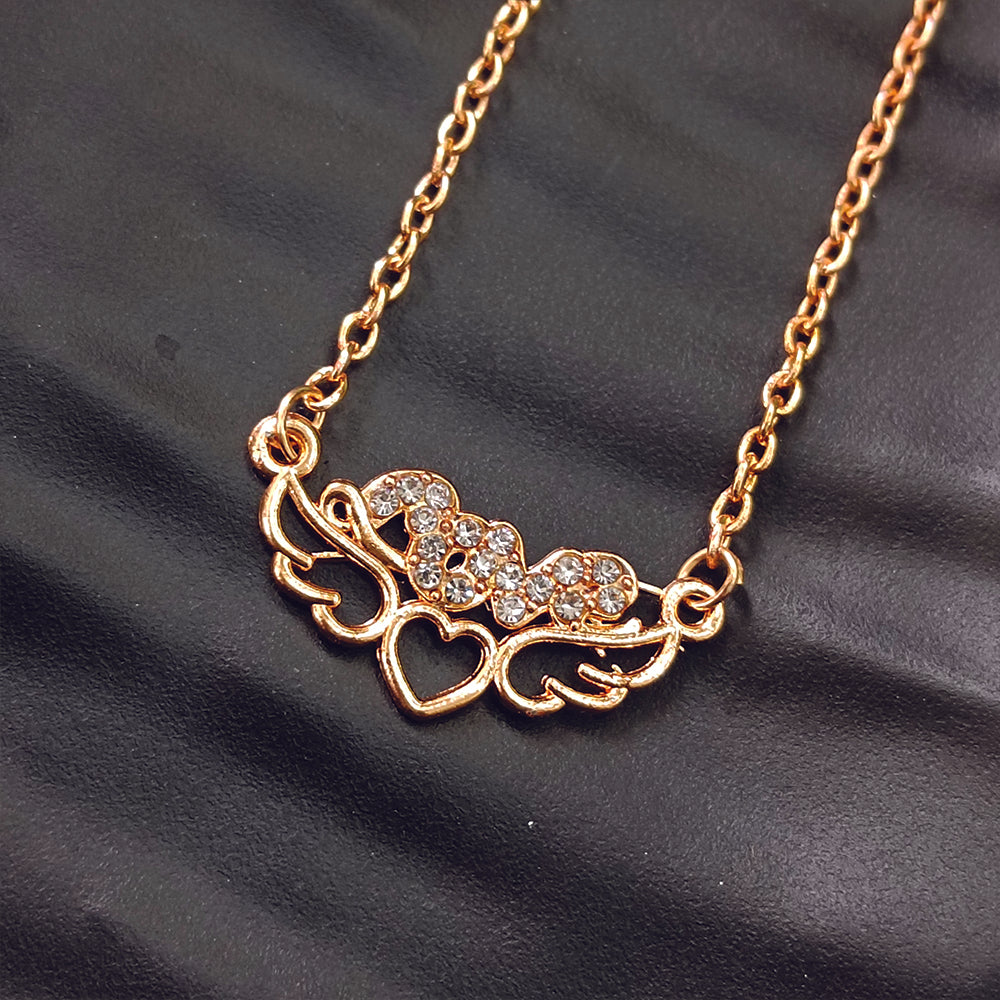 The99Jewel Rose Gold Plated Love  Auatrian Stone Chain Pendant