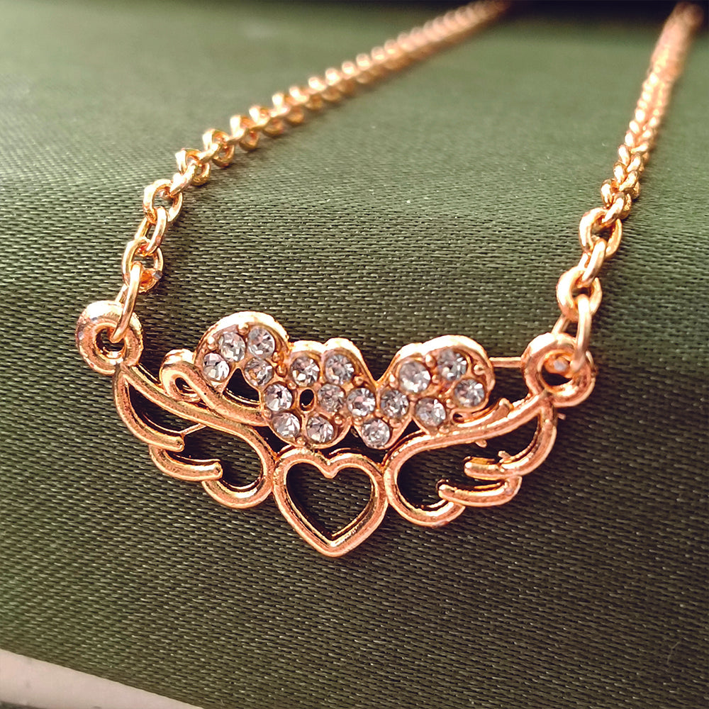 The99Jewel Rose Gold Plated Love  Auatrian Stone Chain Pendant