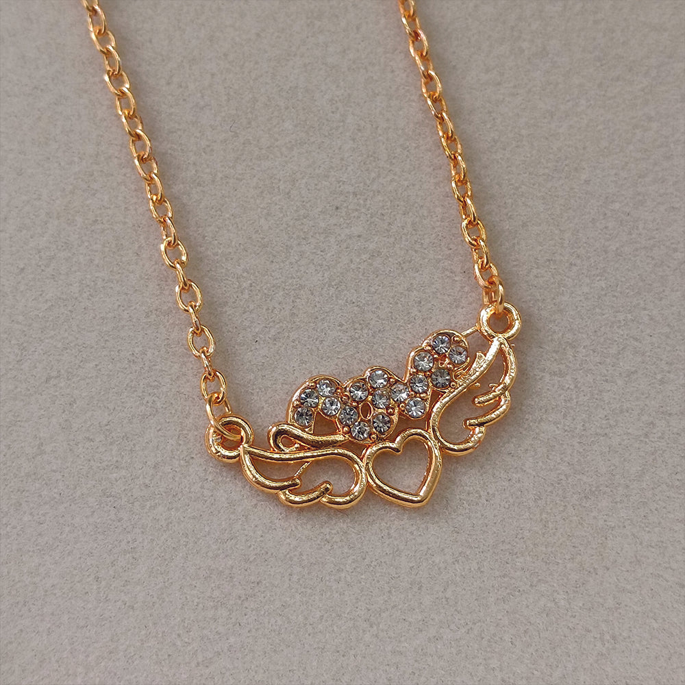 The99Jewel Rose Gold Plated Love  Auatrian Stone Chain Pendant