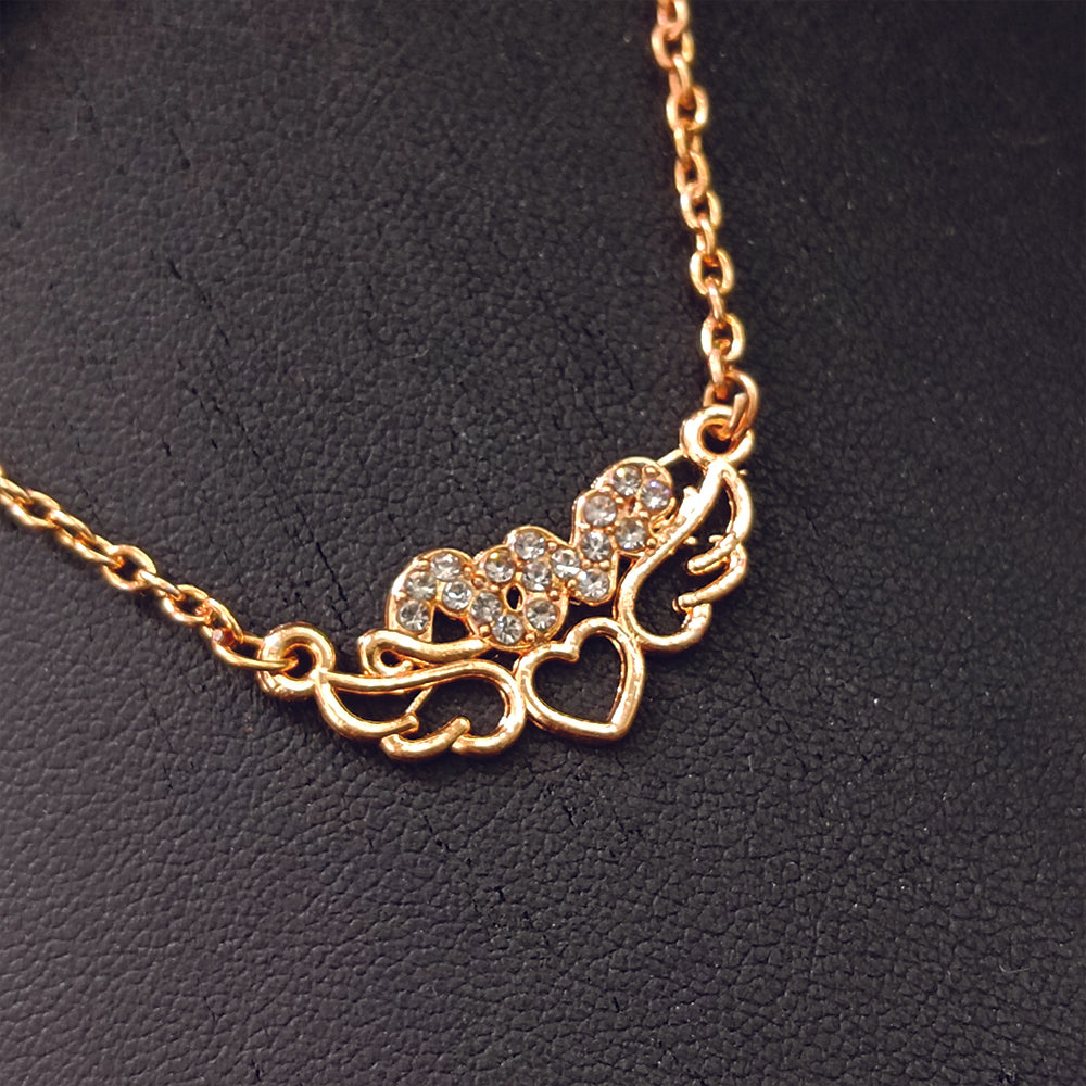 The99Jewel Rose Gold Plated Love  Auatrian Stone Chain Pendant