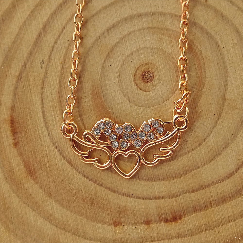 The99Jewel Rose Gold Plated Love  Auatrian Stone Chain Pendant