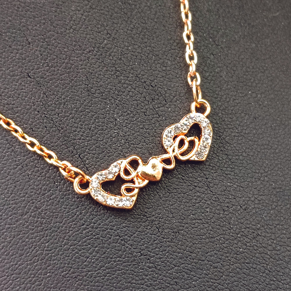 The99Jewel Rose Gold Plated Heart Shaoe Love Chain Pendant -1204512