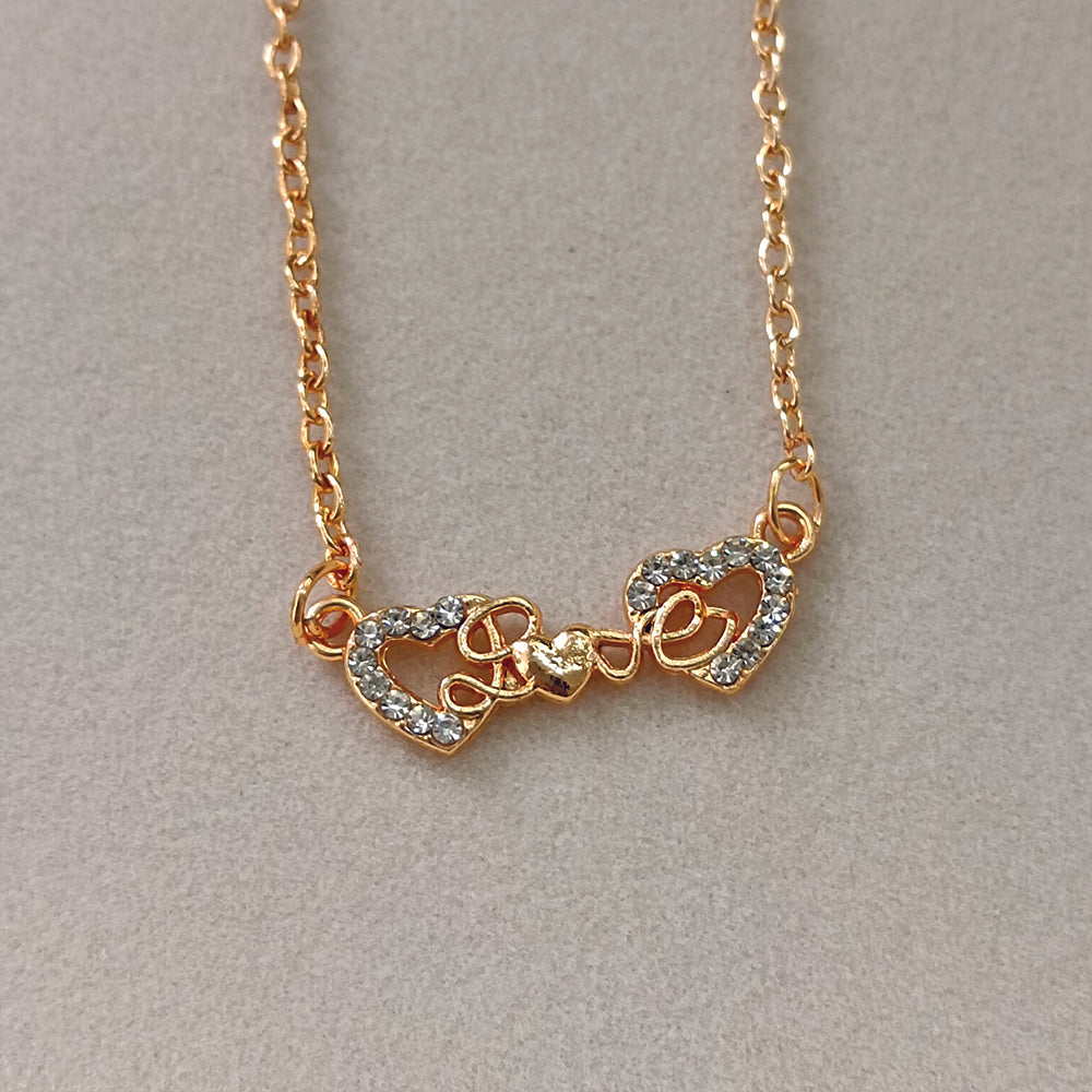 The99Jewel Rose Gold Plated Heart Shaoe Love Chain Pendant -1204512