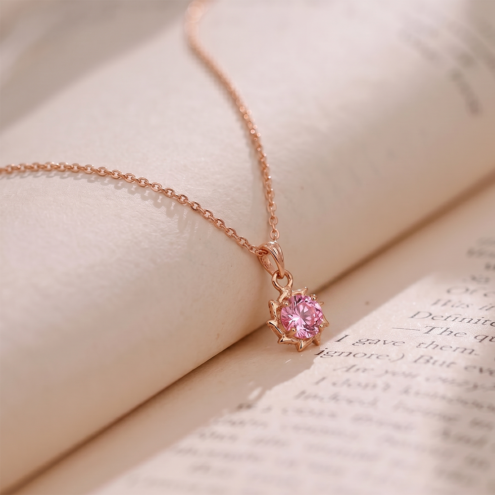The99Jewel Rose Gold Plated Floral Stylish Chain Pendant For Women & Girls
