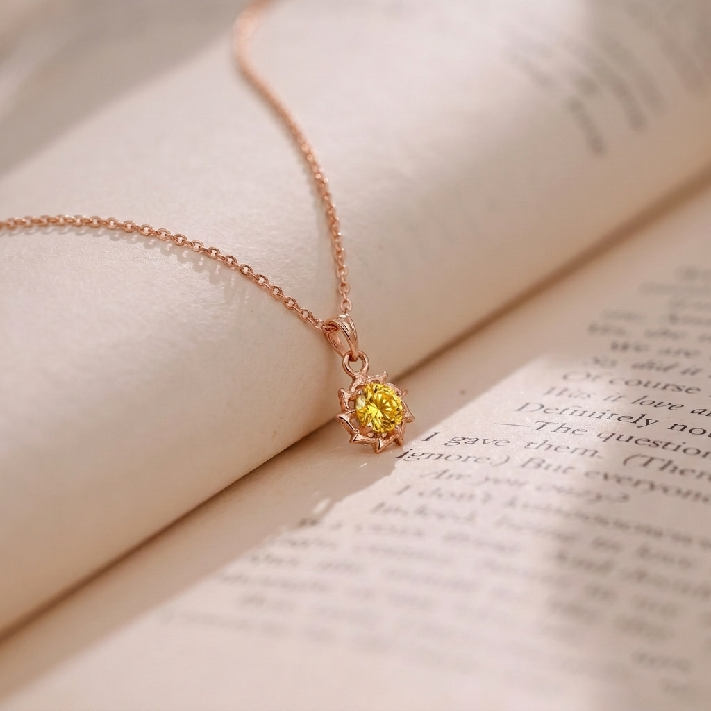 The99Jewel Rose Gold Plated Floral Stylish Chain Pendant For Women & Girls