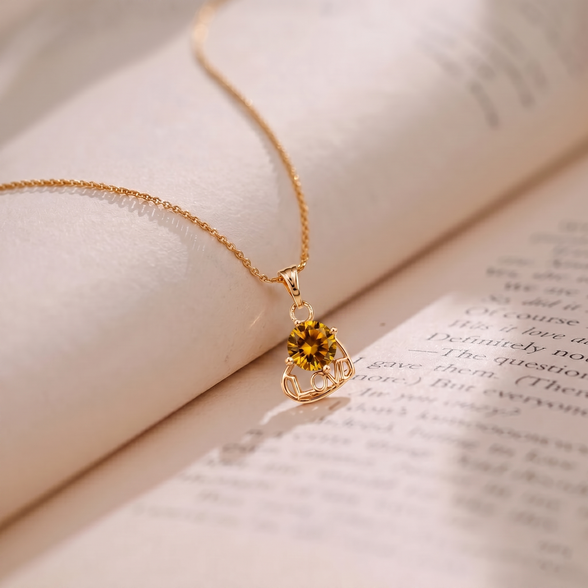 The99Jewel Rose Gold Plated Heart "LOVE" Stylish Chain Pendant For Women & Girls