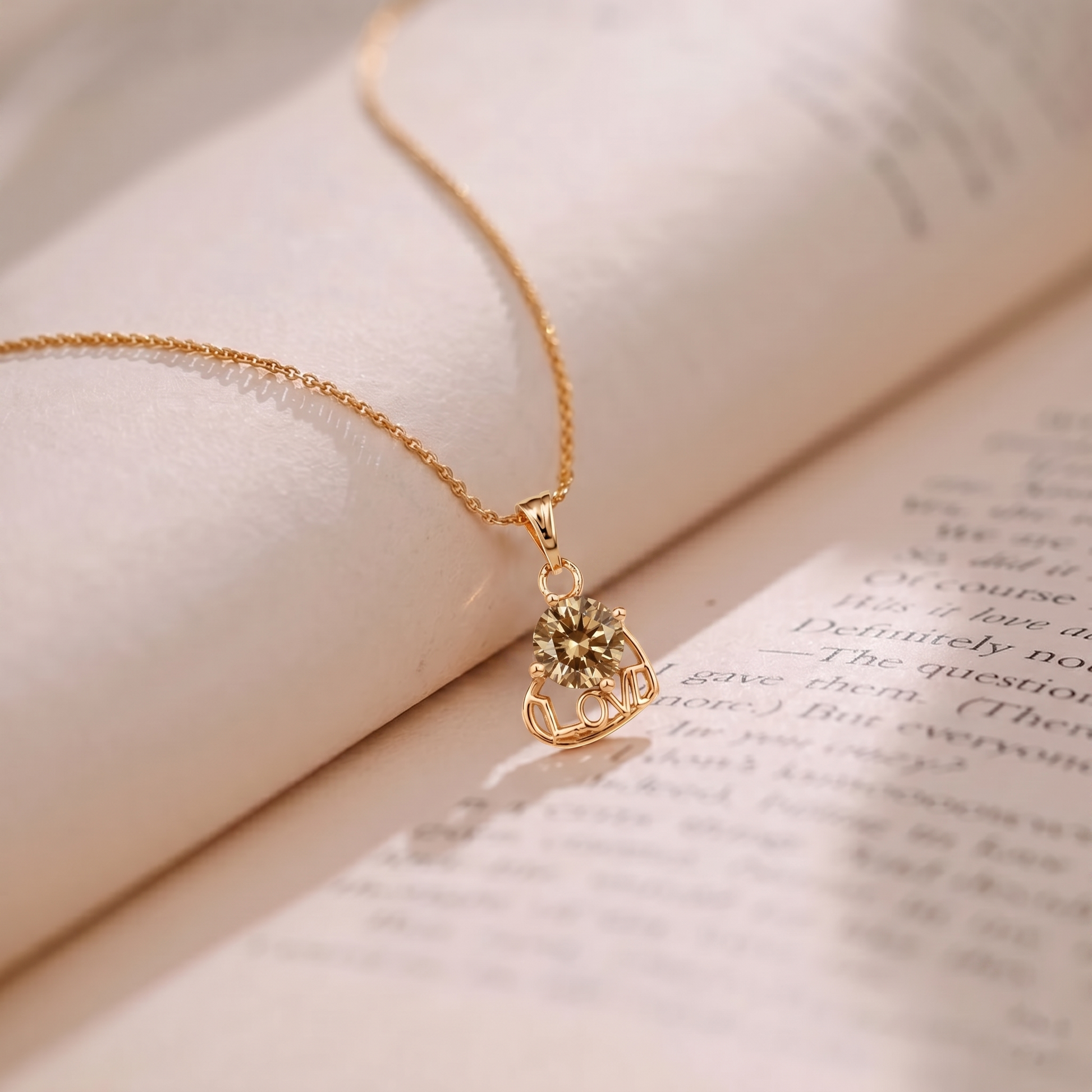 The99Jewel Rose Gold Plated Heart "LOVE" Stylish Chain Pendant For Women & Girls