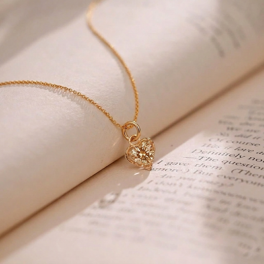 The99Jewel Rose Gold Plated Heart Shape Stylish Chain Pendant For Women & Girls