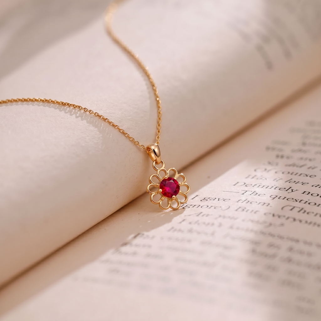The99Jewel Rose Gold Plated Floral Stylish Chain Pendant For Women & Girls