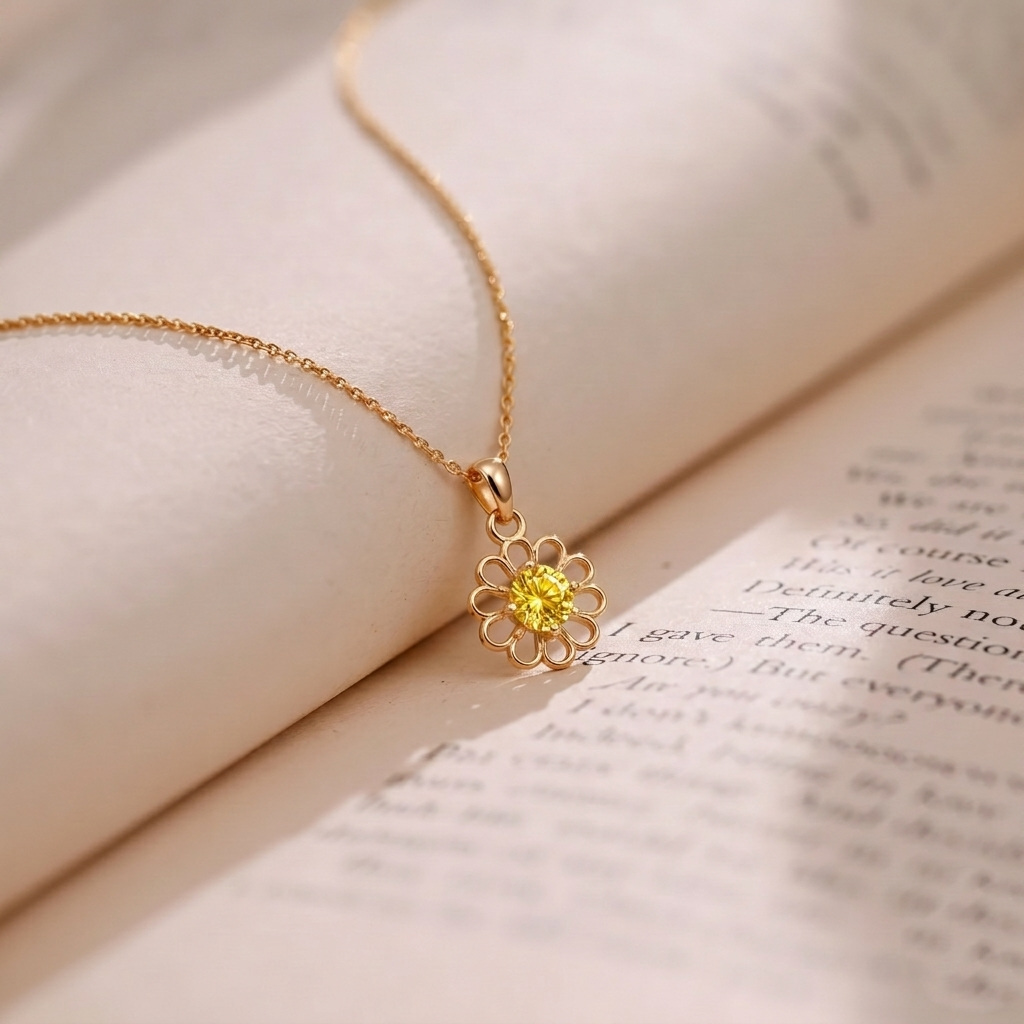 The99Jewel Rose Gold Plated Floral Stylish Chain Pendant For Women & Girls