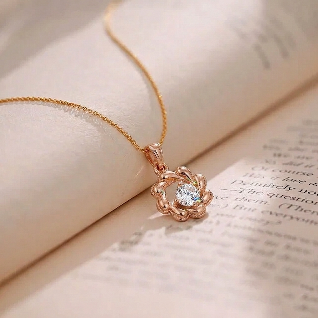 The99Jewel Rose Gold Plated Stylish Chain Pendant For Women & Girls