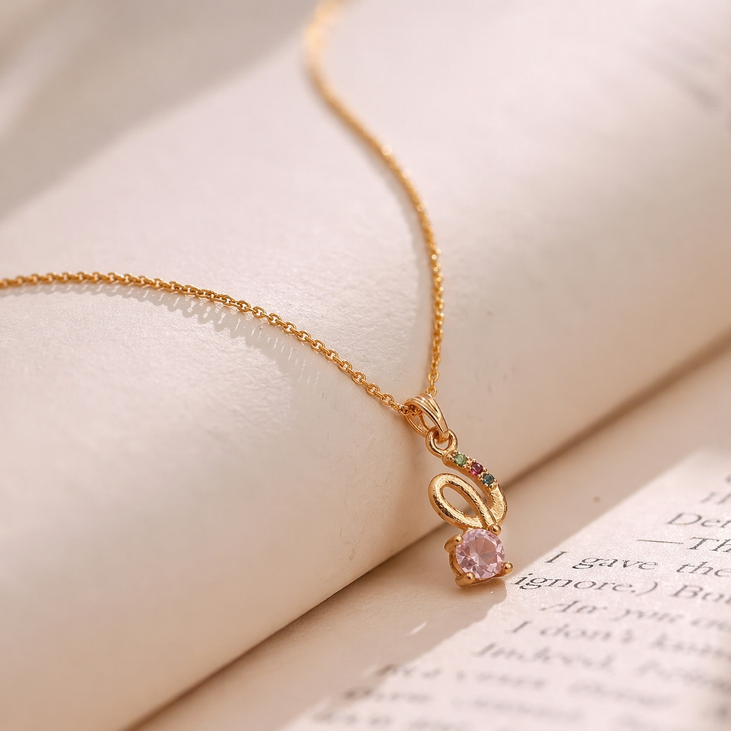 The99Jewel Rose Gold Plated Stylish Chain Pendant For Women & Girls