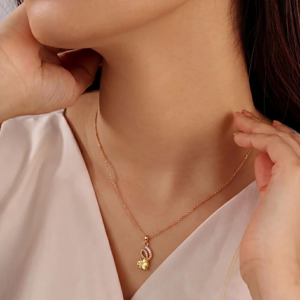 The99Jewel Rose Gold Plated Stylish Chain Pendant For Women & Girls
