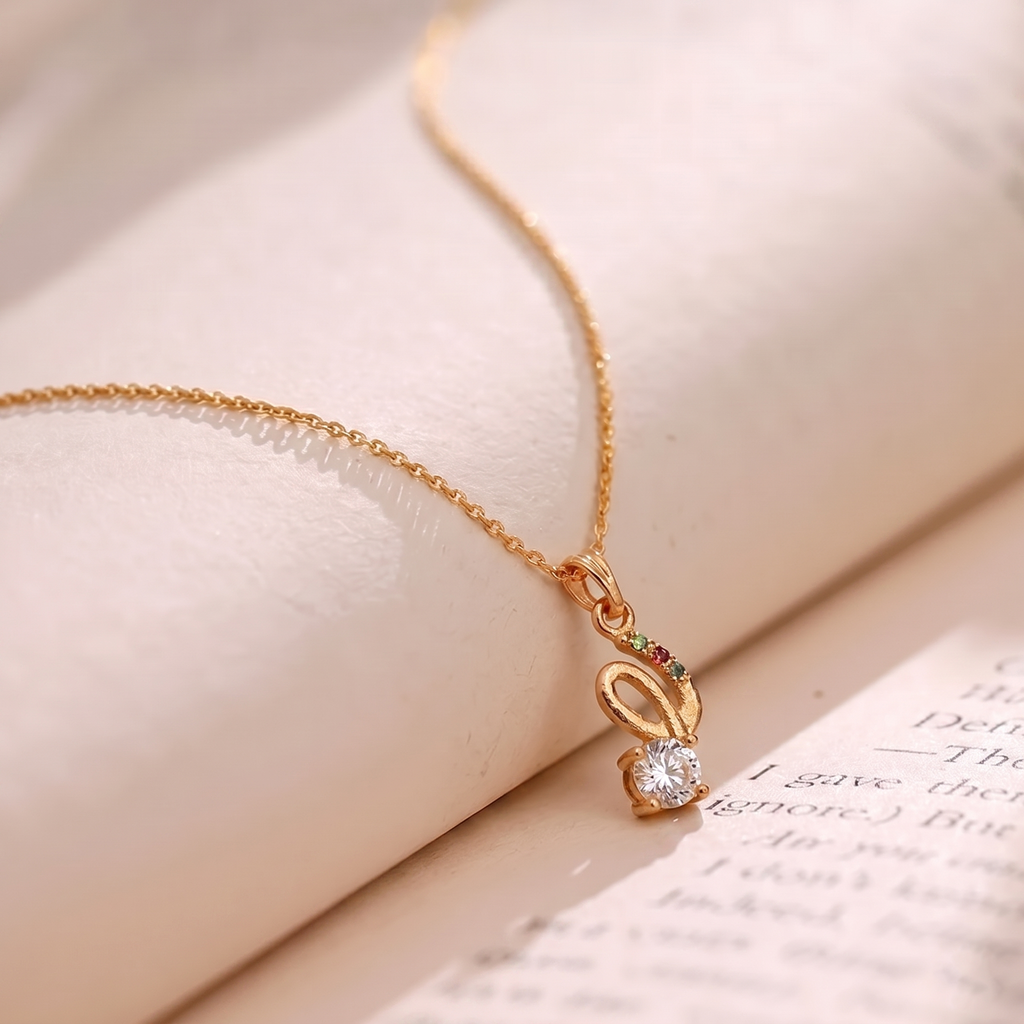 The99Jewel Rose Gold Plated Stylish Chain Pendant For Women & Girls