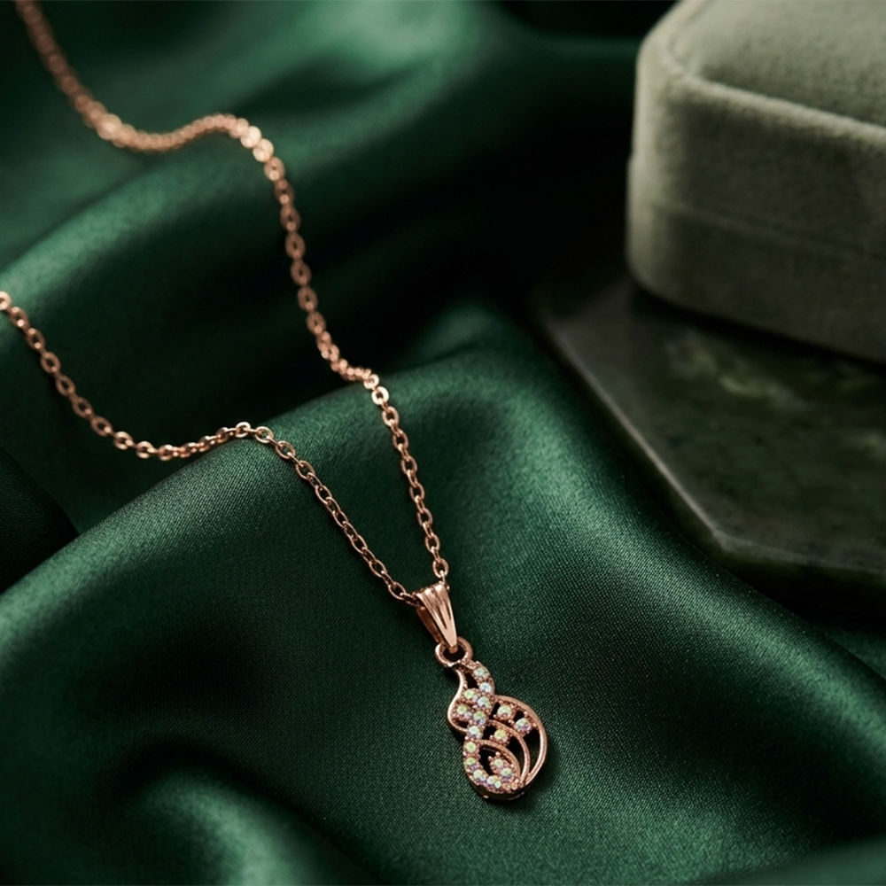 The99Jewel Rose Gold Plated Chain Pendant For Women and Girls