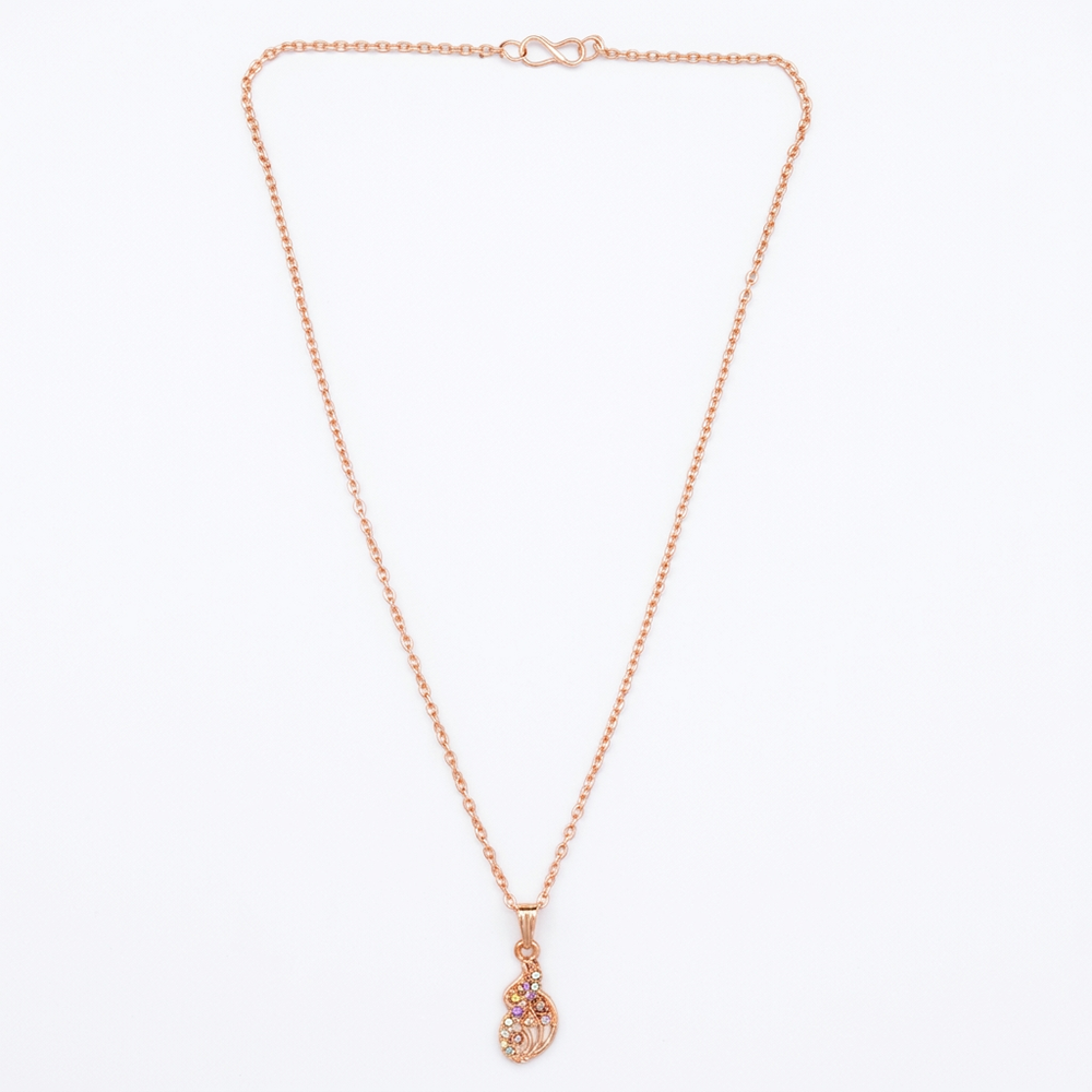 The99Jewel Rose Gold Plated Chain Pendant For Women and Girls
