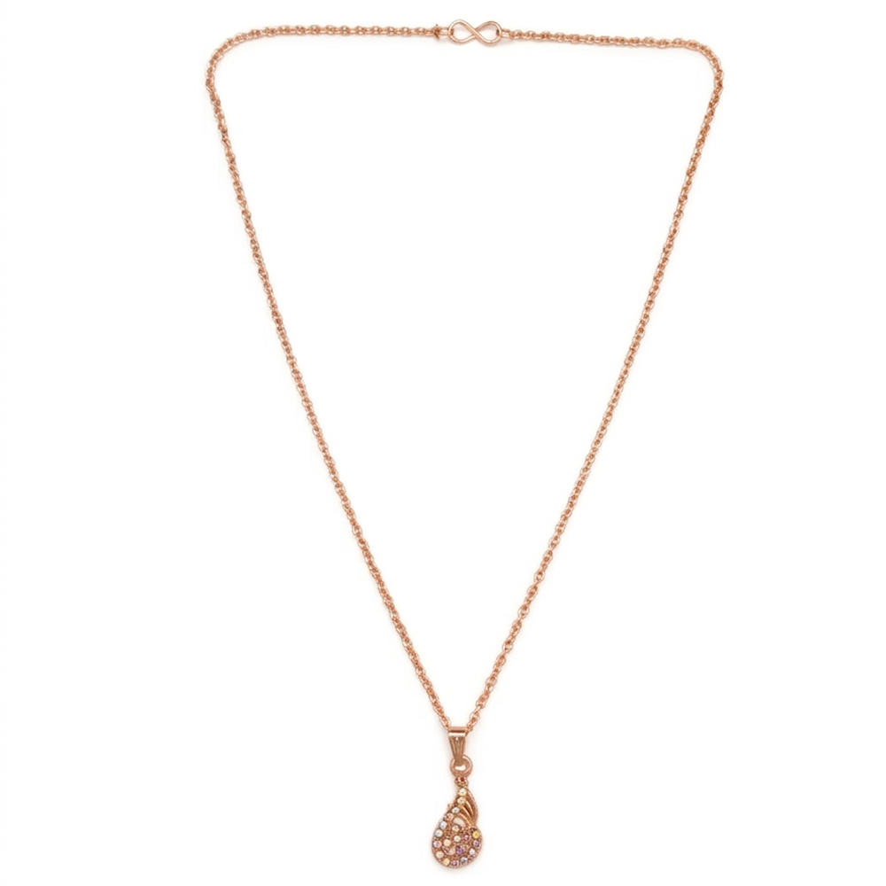 The99Jewel Rose Gold Plated Chain Pendant For Women/ Girls