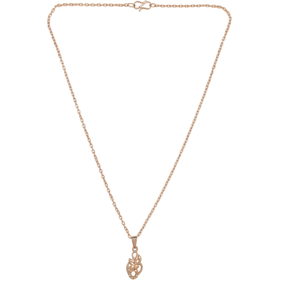 The99Jewel Rose Gold Plated Chain Pendant For Women/ Girls