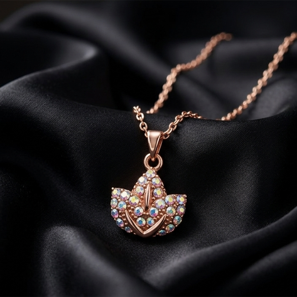 The99Jewel Rose Gold Plated Chain Pendant For Women/ Girls