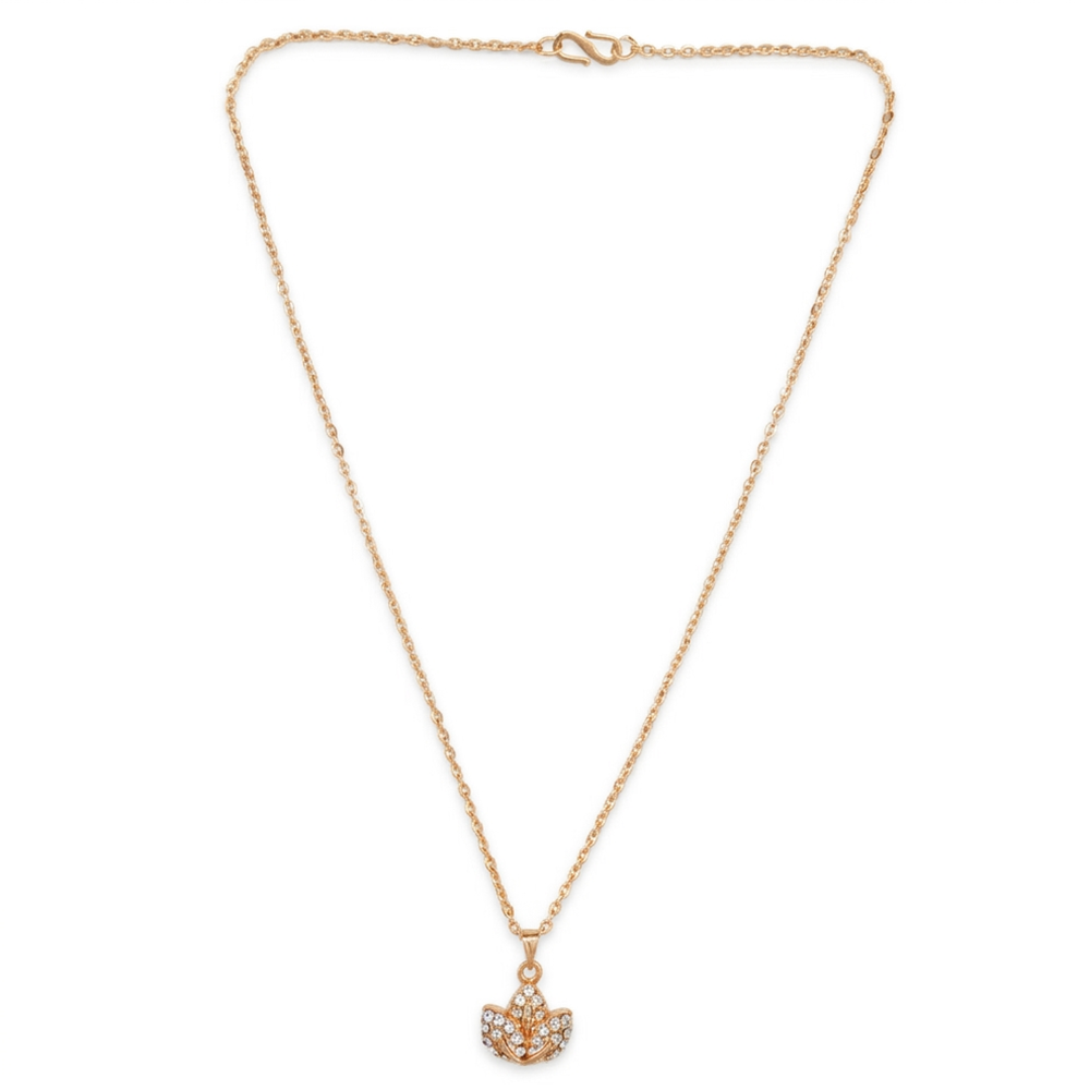 The99Jewel Rose Gold Plated Chain Pendant For Women/ Girls