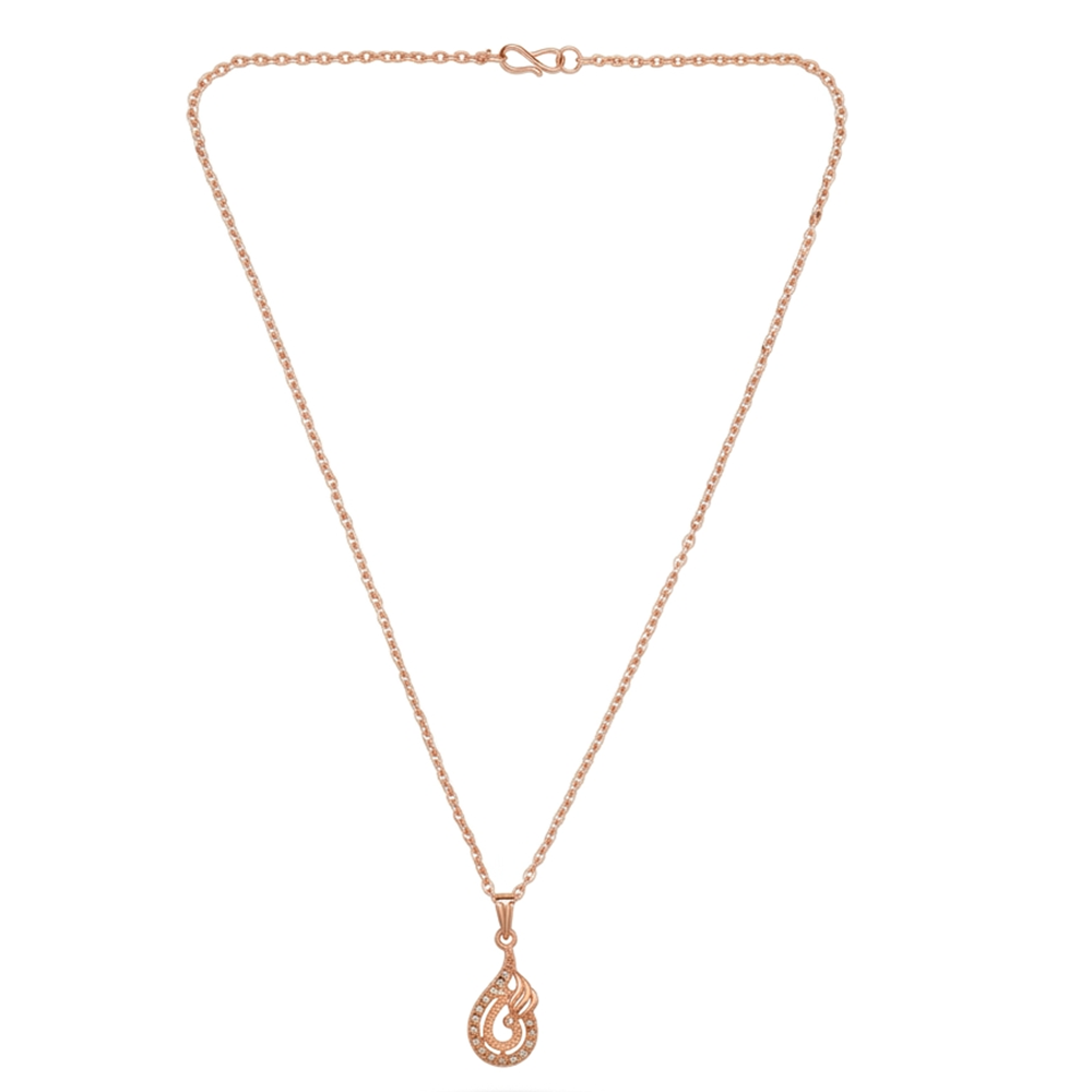 The99Jewel Rose Gold Plated Chain Pendant For Women/ Girls